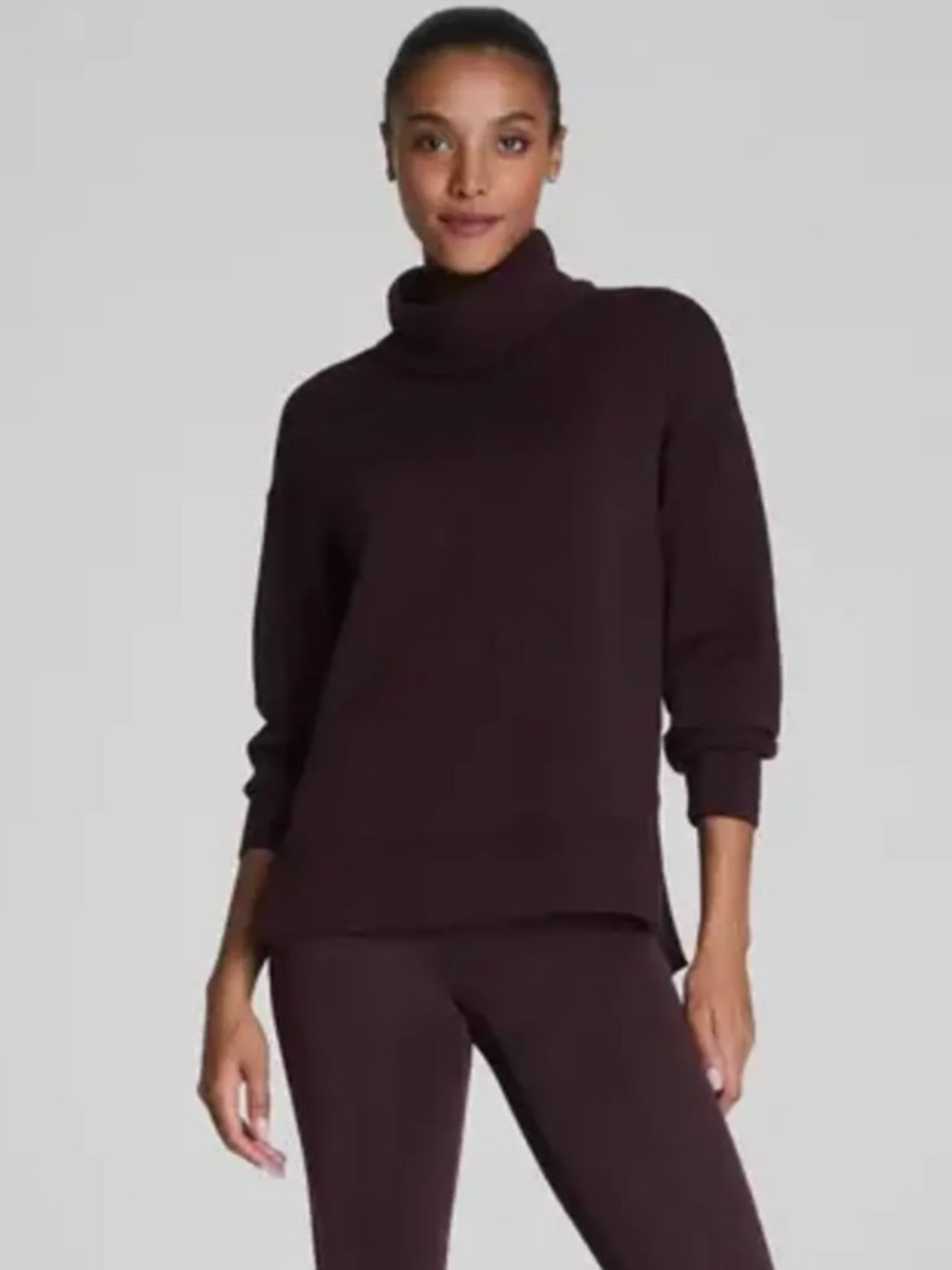 SPANX AirEssentials Turtleneck Tunic M NWT Truffle Brown Lightweight Soft Top